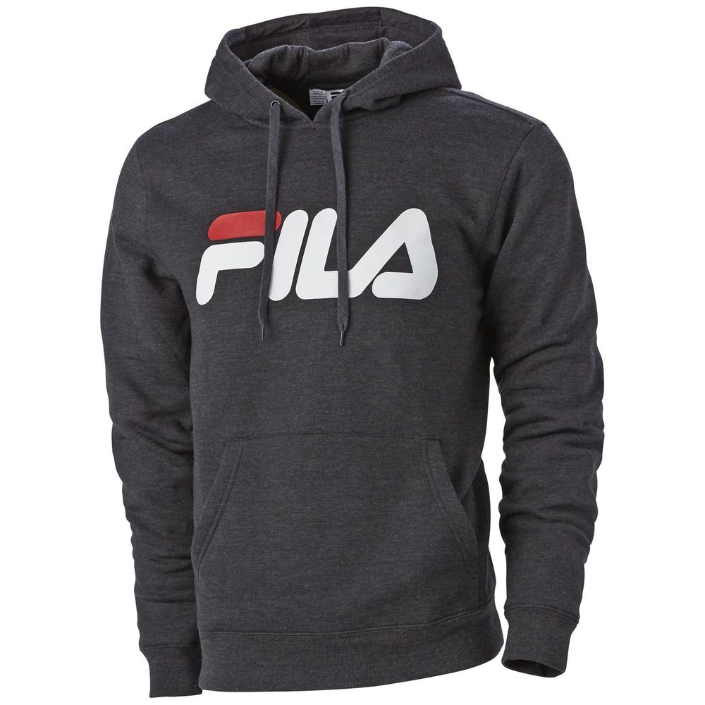 FILA Mens Classic Logo Hoodie Graphite M NWT - Picture 1 of 2